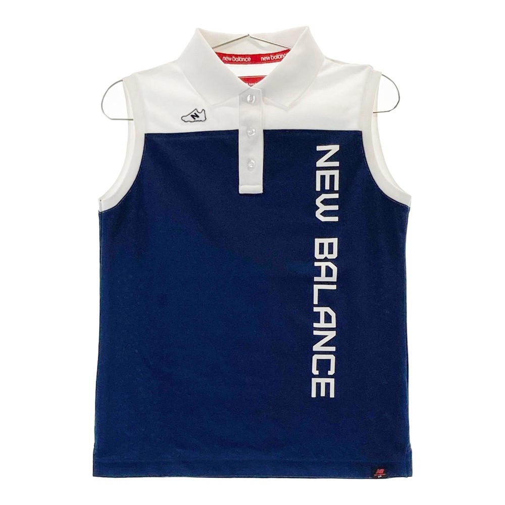 NEW BALANCE ニューバランス ノースリーブ ポロシャツ ネイビー系 1 【中古】ゴルフウェア レディース