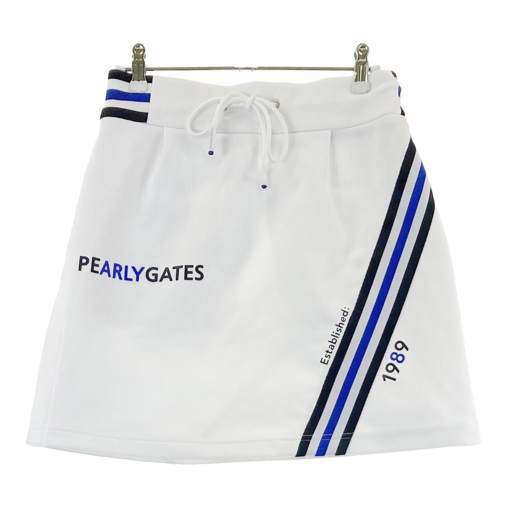 PEARLY GATES パーリーゲイツ 2024年青写真 編み物スコート  白いこと系 0 【中古】ゴルフお召しもの レディース