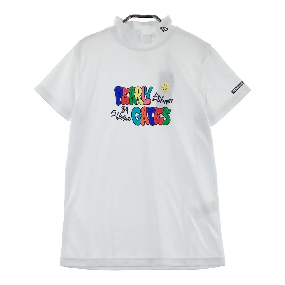 PEARLY GATES パーリーゲイツ 2024年モデル ハイネック 半袖Tシャツ ニコちゃん ホワイト系 1 【中古】ゴルフウェア レディース｜中古ゴルフウェア通販STST