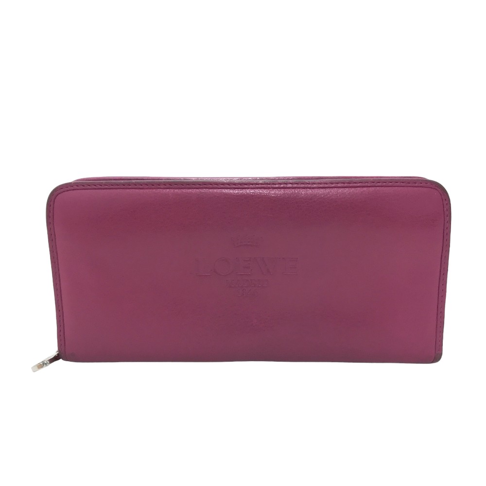 LOEWE ロエベ 長財布 ラウンドファスナー ピンク系 【中古】レディース