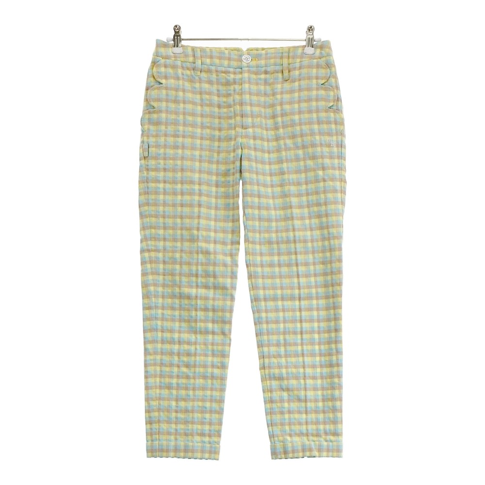 MASTER BUNNY EDITION マスターバニーエディション クロップド パンツ チェツク柄 イエロー系 0 【中古】ゴルフウェア レディース