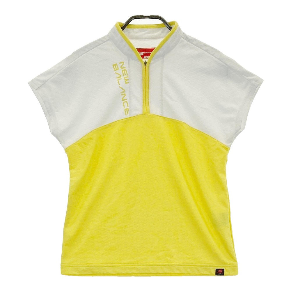 NEW BALANCE ニューバランス ハーフジップ 半袖Tシャツ ロゴ イエロー系 0 【中古】ゴルフウェア レディース