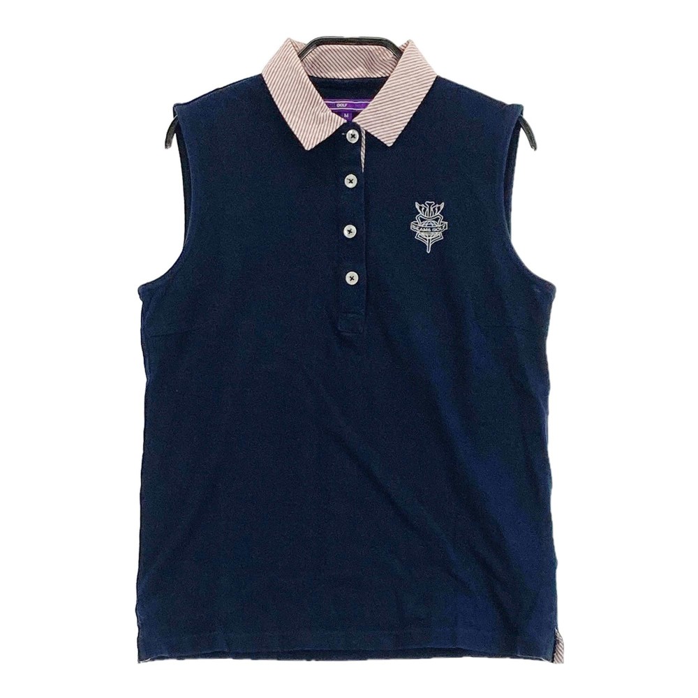 BEAMS GOLF ビームスゴルフ ノースリーブ ポロシャツ ネイビー系 M 【中古】ゴルフウェア レディース