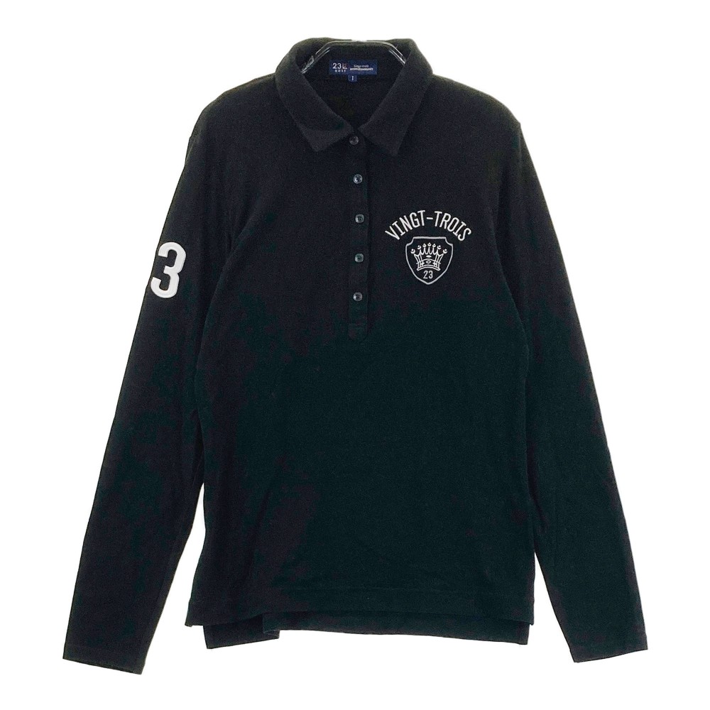 サイズ：1 23区GOLF ニジュウサンクゴルフ  長袖 ポロシャツ チェック柄 グレー系 [240101430361] ゴルフウェア レディース ストスト WOMEN】チェック長袖ポロシャツ（KKVLCW0414