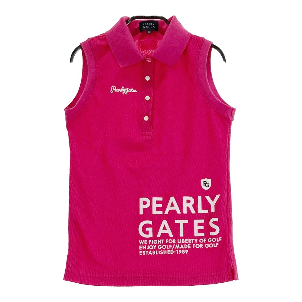 PEARLY GATES パーリーゲイツ 2023年 ノースリーブポロシャツ ピンク系 00 【中古】ゴルフウェア レディース