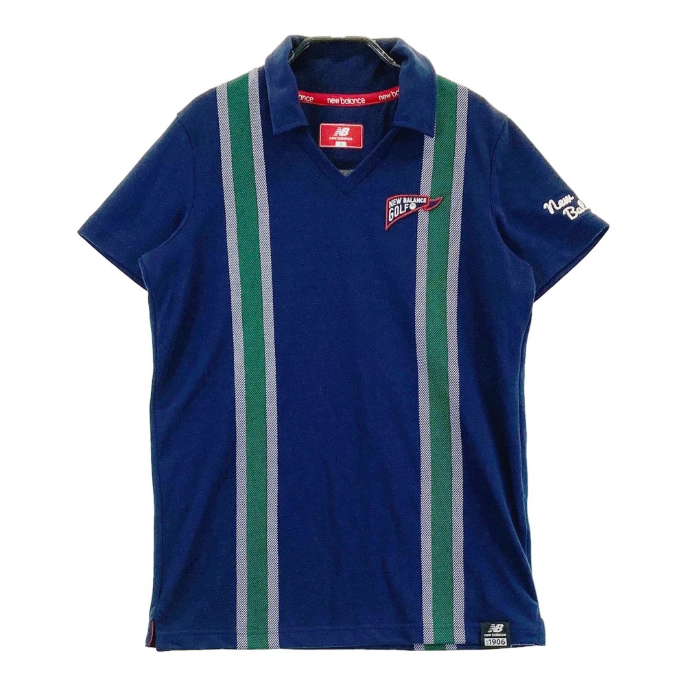 NEW BALANCE ニューバランス 襟付き 半袖Tシャツ ネイビー系 1 【中古】ゴルフウェア レディース