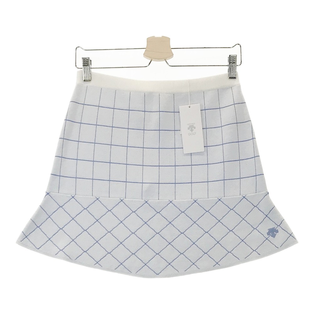 DESCENTE GOLF デサントゴルフ ニットスカート 格子柄 ホワイト系 M 【中古】ゴルフウェア レディース｜中古ゴルフウェア通販STST