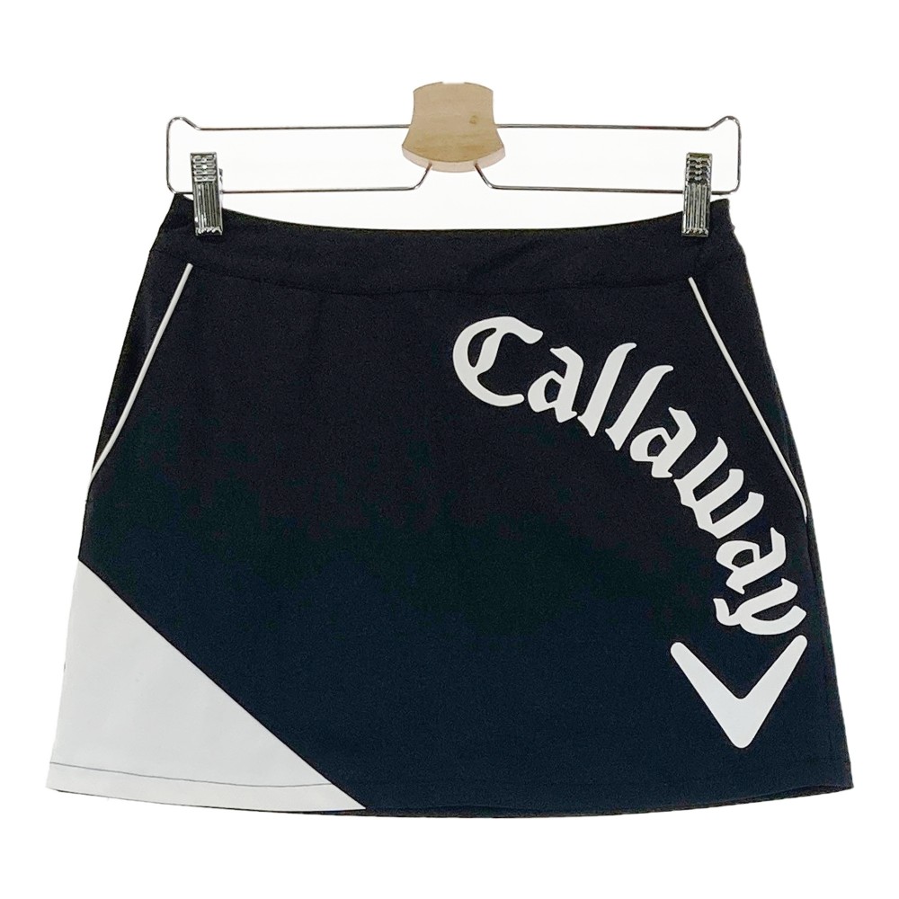 CALLAWAY キャロウェイ 2022年モデル インナー付 ストレッチスカート ロゴ ネイビー系 M 【中古】ゴルフウェア レディース