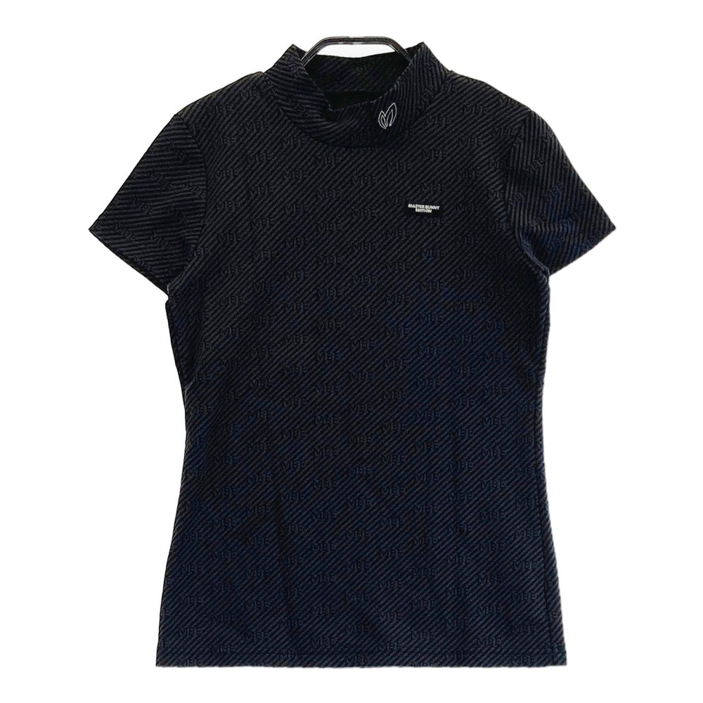 MASTER BUNNY EDITION マスターバニーエディション 2023年モデル ハイネック半袖Tシャツ 総柄 ジャガード ブラック系 0 【中古】ゴルフウェア レディース 7,920円
