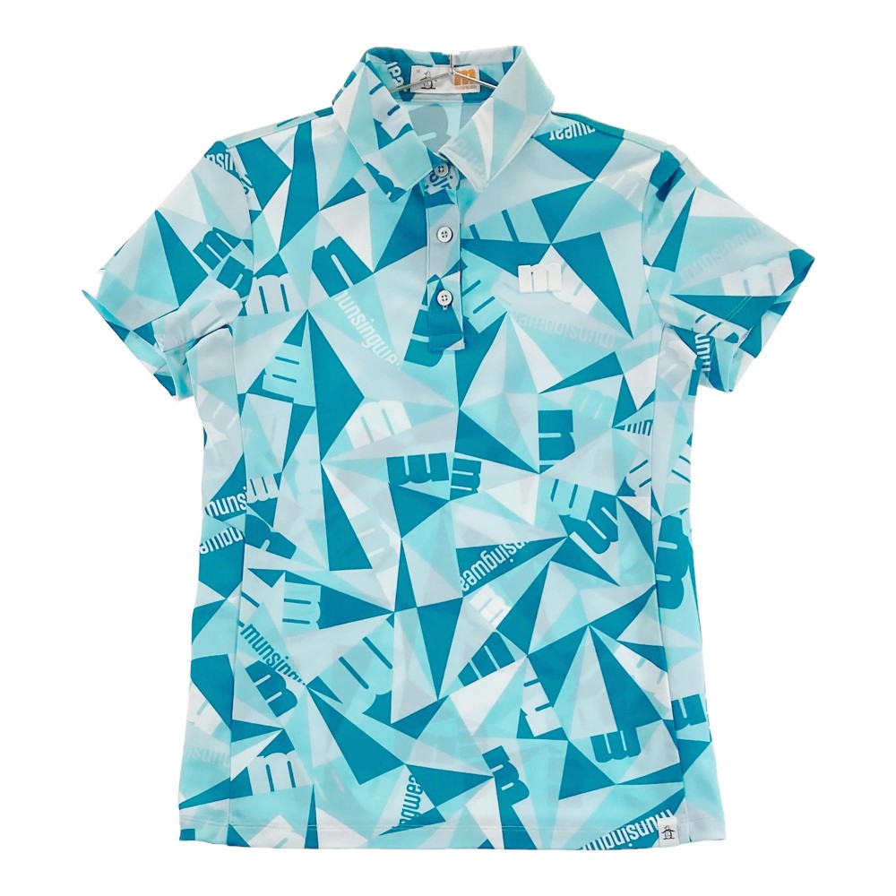 MUNSING WEAR マンシングウェア MEWTJA02 半袖 ポロシャツ 総柄 ブルー系 M 【中古】ゴルフウェア レディース