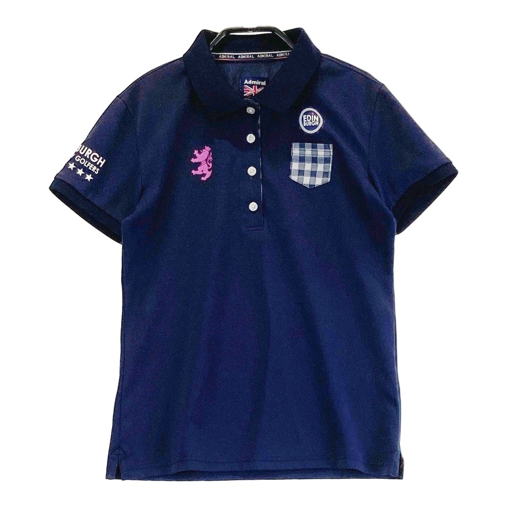 ADMIRAL アドミラル ADLA822 半袖ポロシャツ ネイビー系 M 【中古】ゴルフウェア レディース