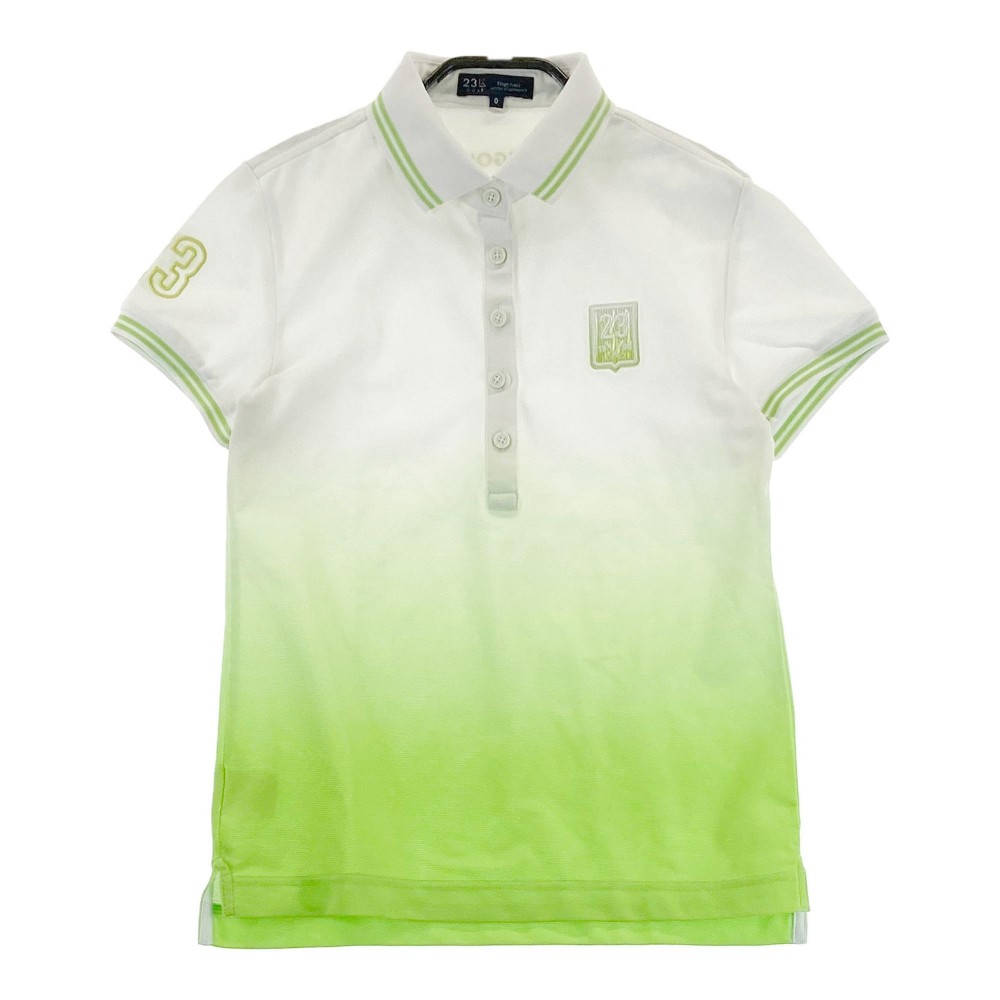 23区GOLF ニジュウサンクゴルフ 半袖ポロシャツ グラデーション グリーン系 0 【中古】ゴルフウェア レディース