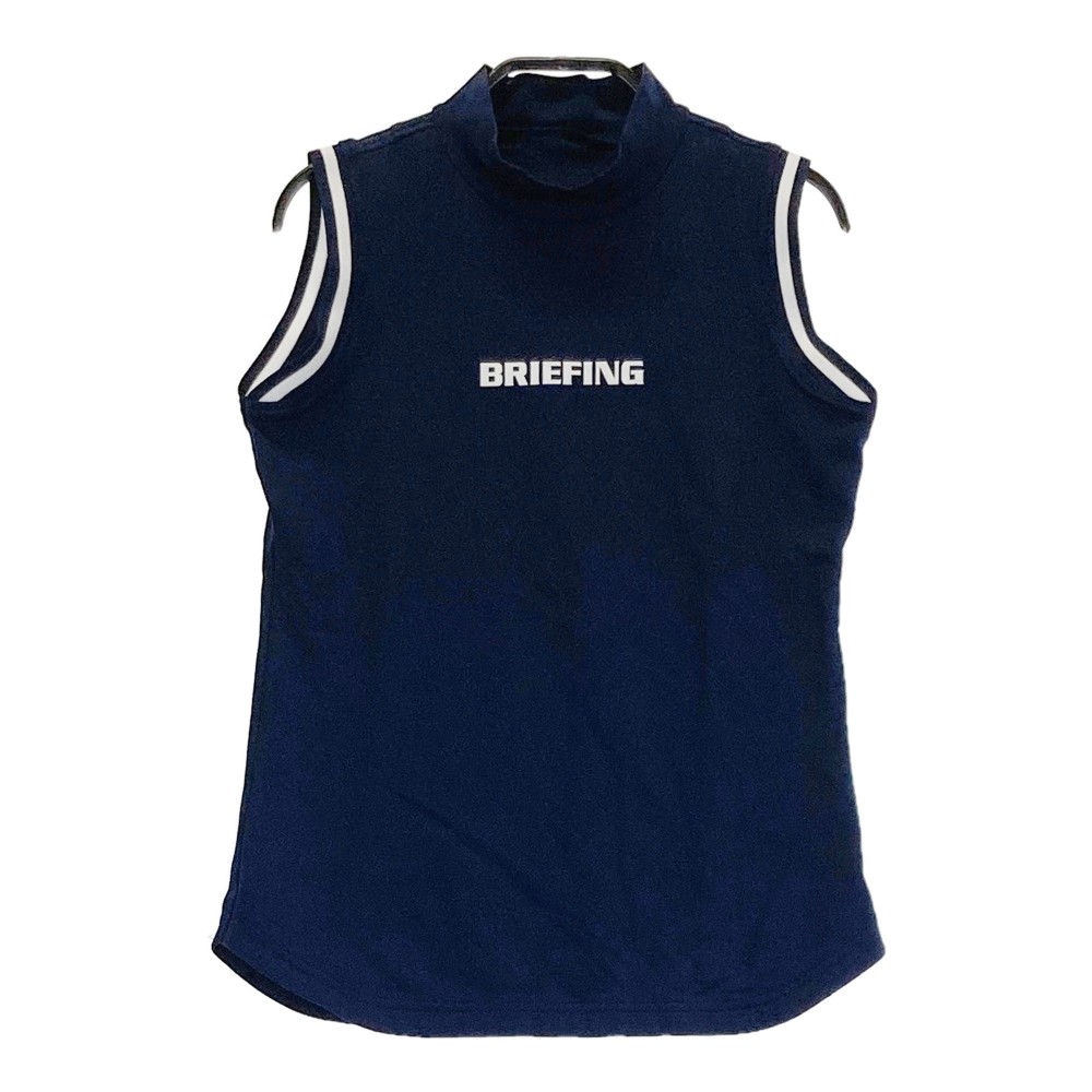 BRIEFING GOLF ブリーフィング 2023年モデル ハイネック ノースリーブ Tシャツ ネイビー系 XS 【中古】ゴルフウェア レディース