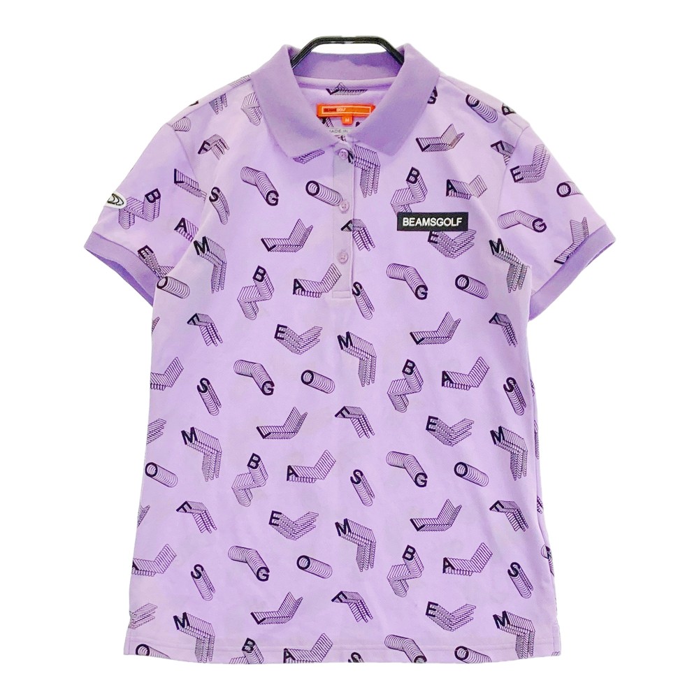 BEAMS GOLF ビームスゴルフ 2023年モデル 半袖ポロシャツ 総柄 パープル系 M 【中古】ゴルフウェア レディース