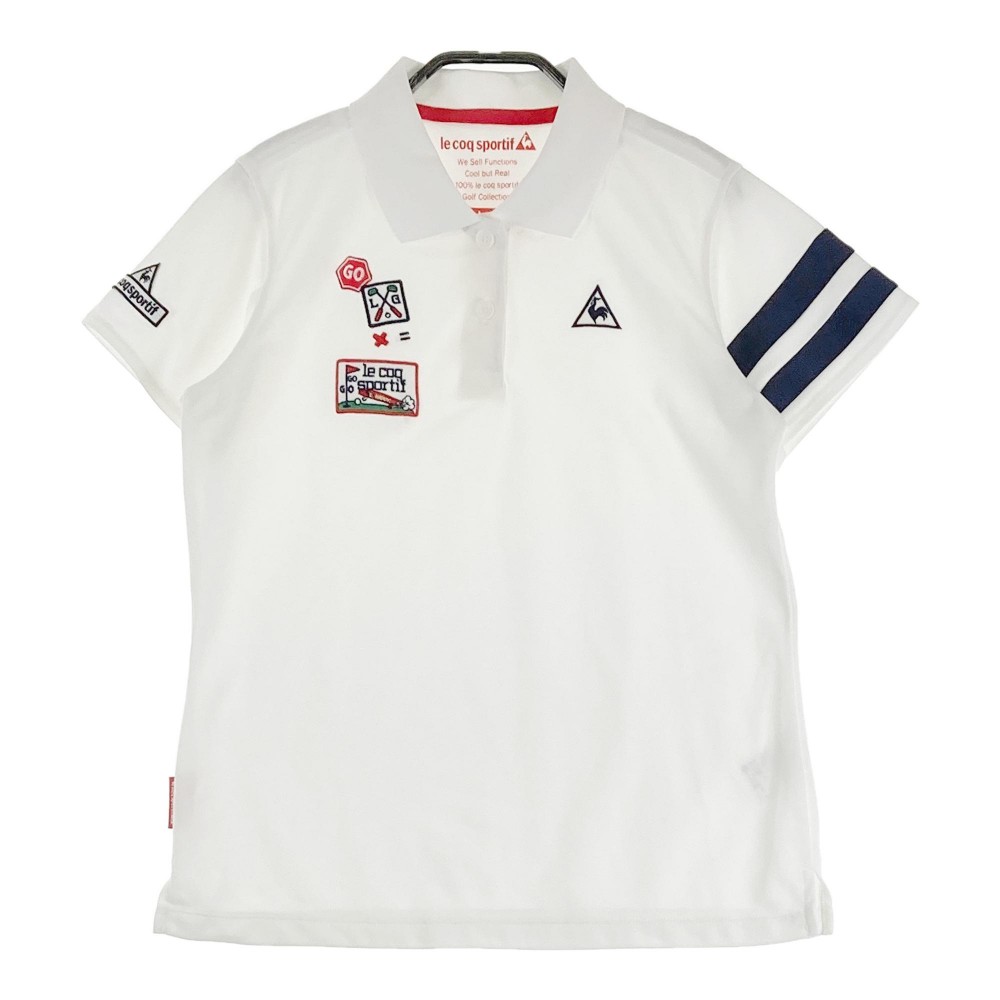 LECOQ GOLF ルコックゴルフ 半袖ポロシャツ ホワイト系 L 【中古】ゴルフウェア レディース