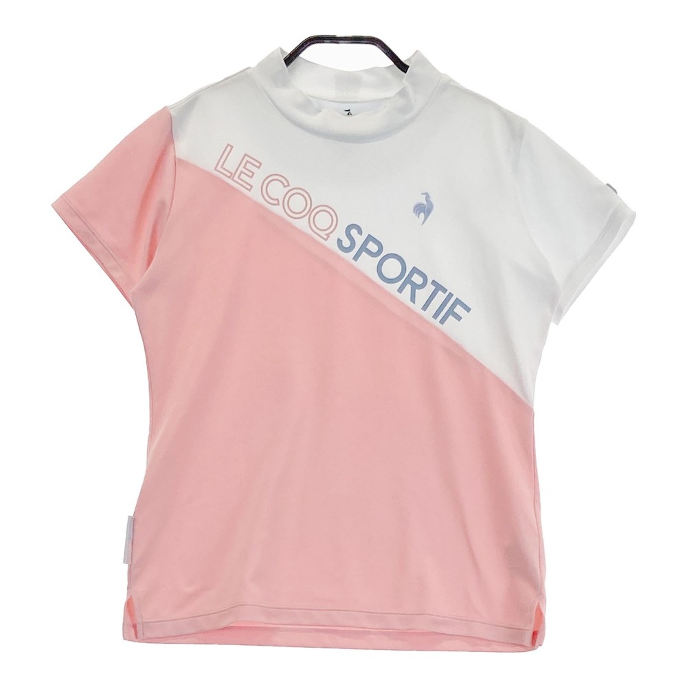 LECOQ GOLF ルコックゴルフ 2023年モデル ハイネック 半袖Tシャツ ピンク系 M 【中古】ゴルフウェア レディース