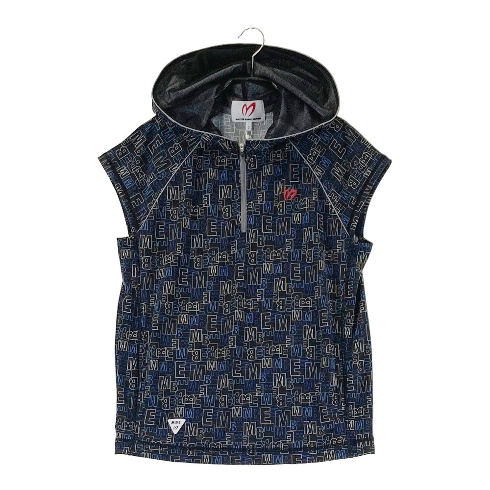 MASTER BUNNY EDITION マスターバニーエディション ハーフジップフード付きTシャツ ロゴ総柄 ブラック系 0 【中古】ゴルフウェア レディース|中古ゴルフウェア通販STST