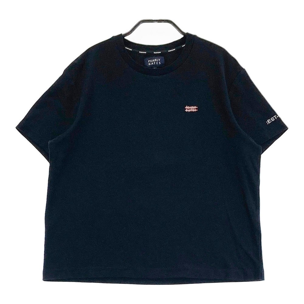 PEARLY GATES パーリーゲイツ 2024年モデル クルーネック 半袖Tシャツ ブラック系 0 【中古】ゴルフウェア レディース