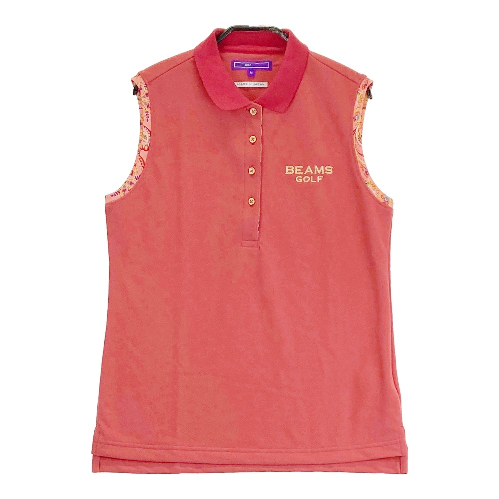 BEAMS GOLF ビームスゴルフ ノースリーブ ポロシャツ レッド系 M 【中古】ゴルフウェア レディース 6,692円