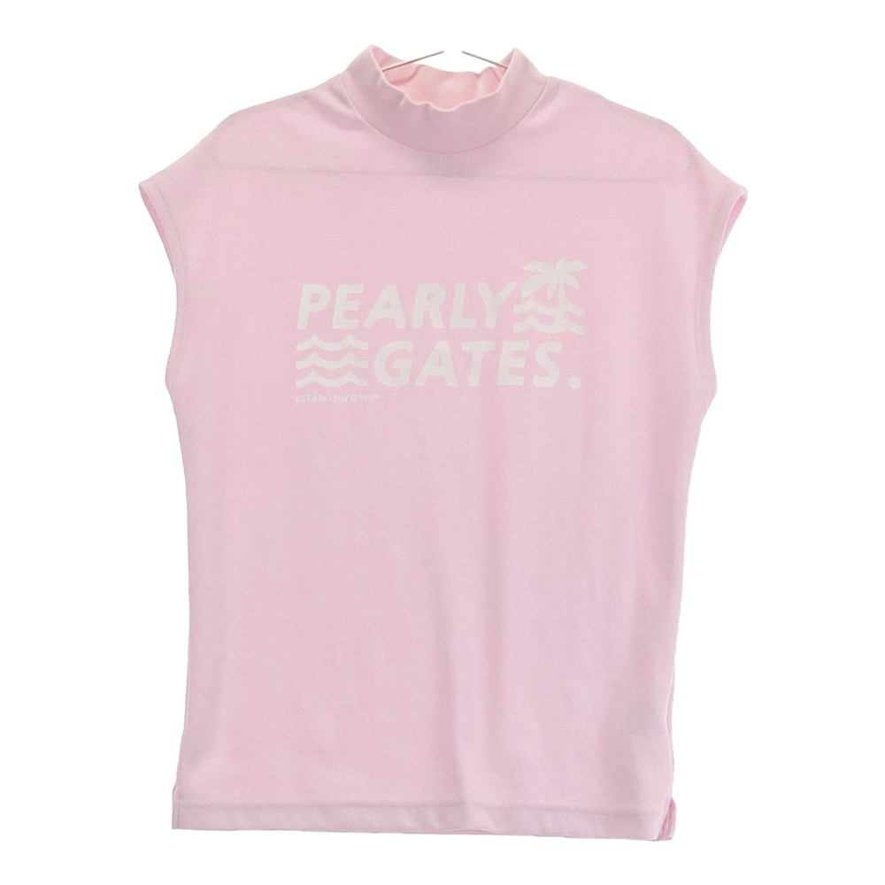 PEARLY GATES パーリーゲイツ 2023年モデル ハイネック ノースリーブTシャツ ピンク系 1 【中古】ゴルフウェア レディース