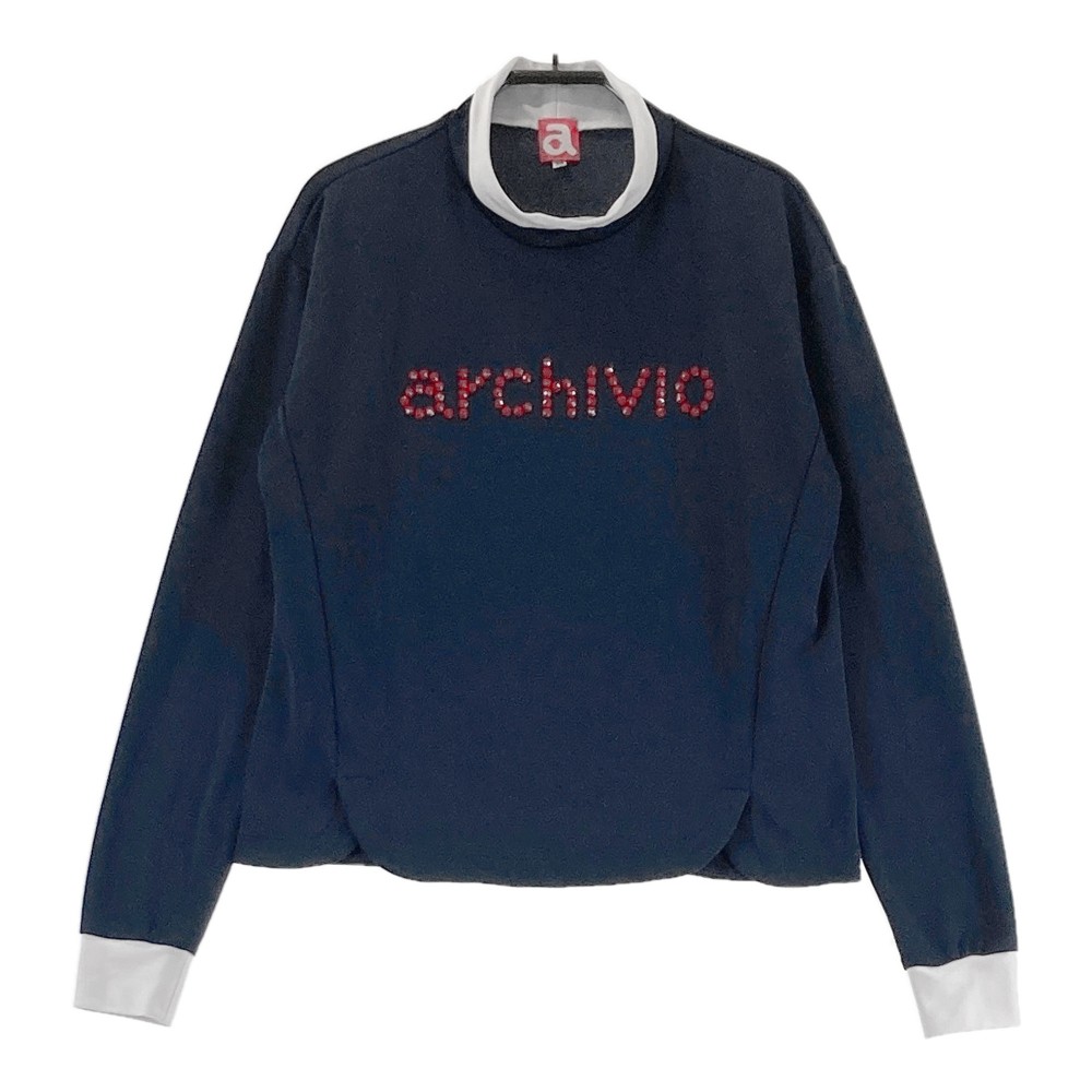 ARCHIVIO アルチビオ ハイネック 長袖Tシャツ ネイビー系 36 【中古】ゴルフウェア レディース