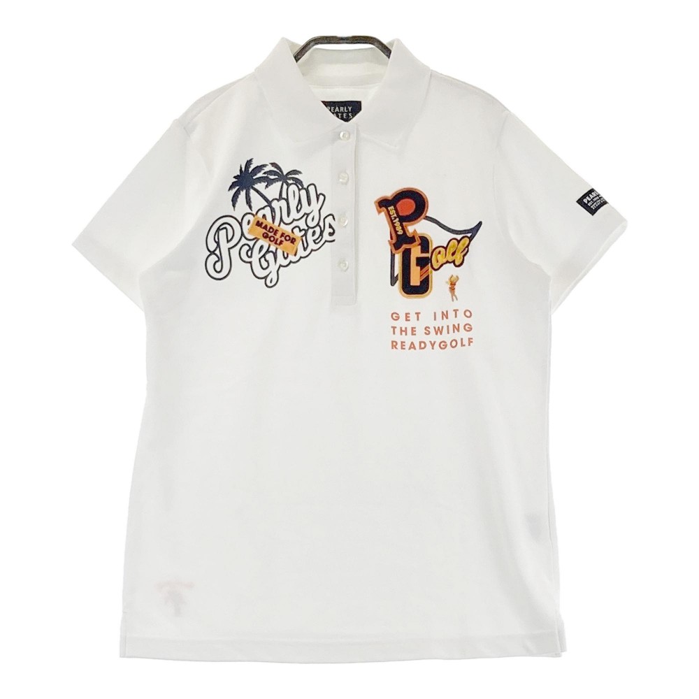 PEARLY GATES パーリーゲイツ 半袖ポロシャツ ホワイト系 1 【中古】ゴルフウェア レディース