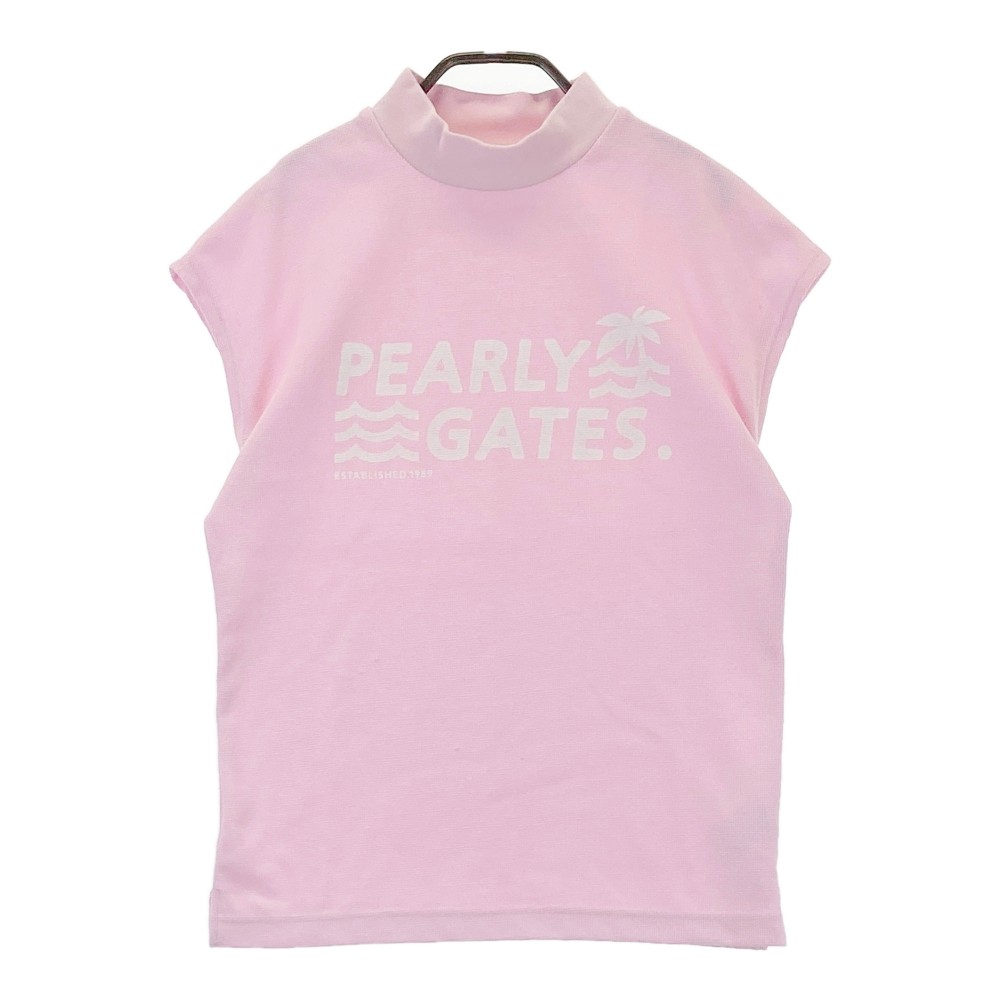PEARLY GATES パーリーゲイツ 2023年モデル ハイネック ノースリーブTシャツ ピンク系 0 【中古】ゴルフウェア レディース