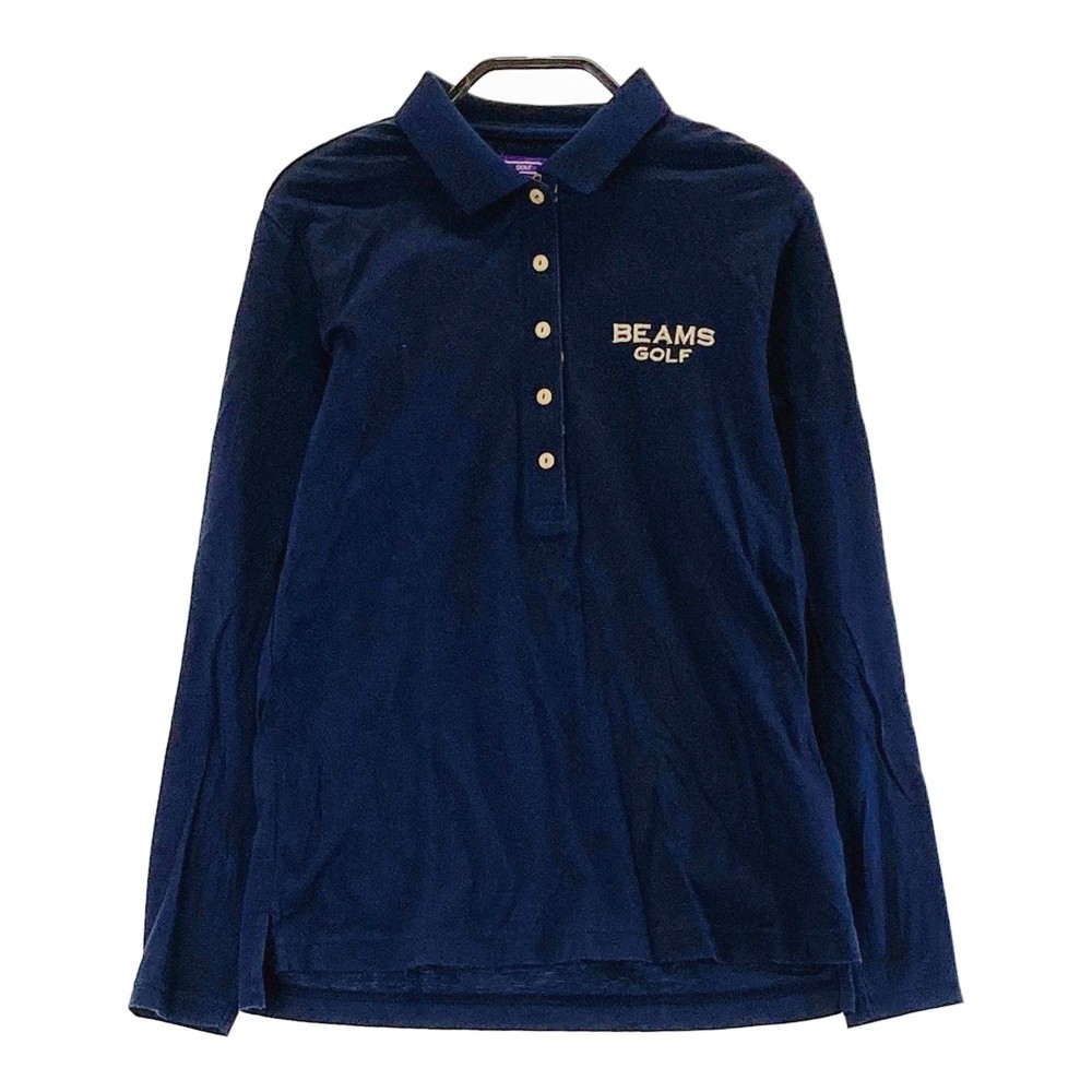 BEAMS GOLF ビームスゴルフ 長袖ポロシャツ ネイビー系 S 【中古】ゴルフウェア レディース