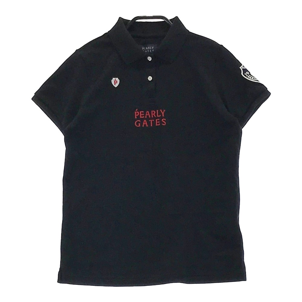 PEARLY GATES パーリーゲイツ 2022年モデル 半袖ポロシャツ ブラック系 0 【中古】ゴルフウェア レディース