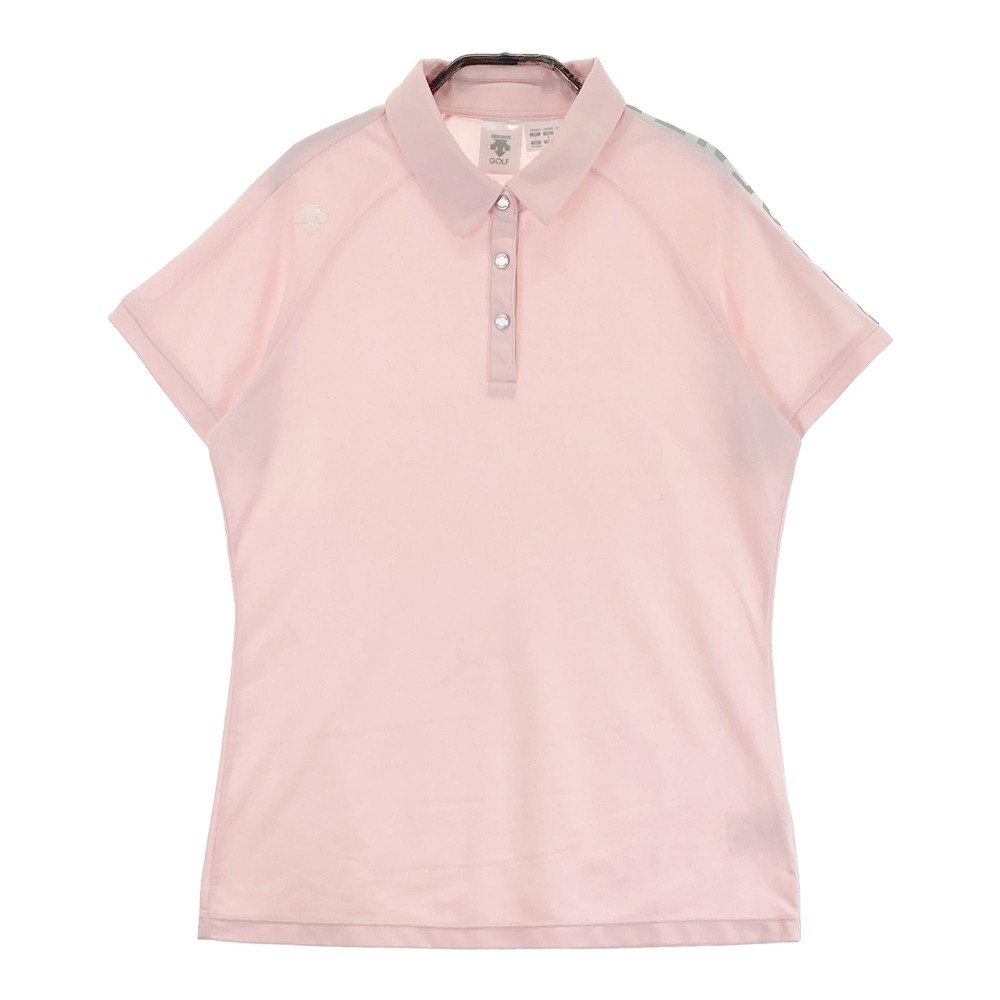 DESCENTE GOLF デサントゴルフ 半袖ポロシャツ ピンク系 L 【中古】ゴルフウェア レディース