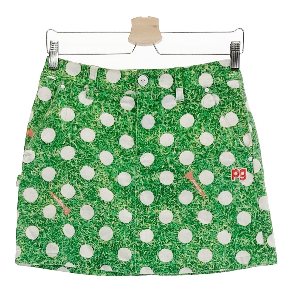 PEARLY GATES パーリーゲイツ 30周年 ストレッチスカート 総柄 グリーン系 00 【中古】ゴルフウェア レディース