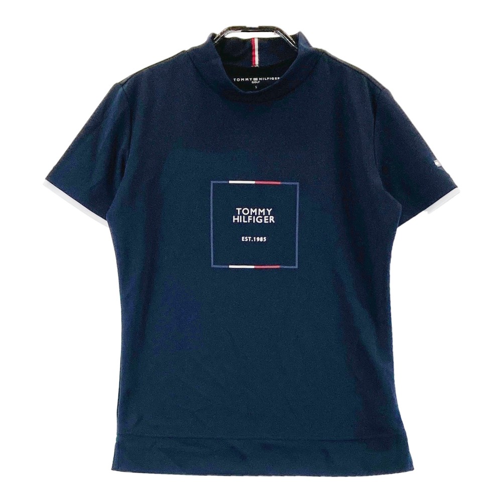 TOMMY HILFIGER GOLF トミー ヒルフィガーゴルフ ハイネック 半袖Tシャツ ネイビー系 S 【中古】ゴルフウェア レディース