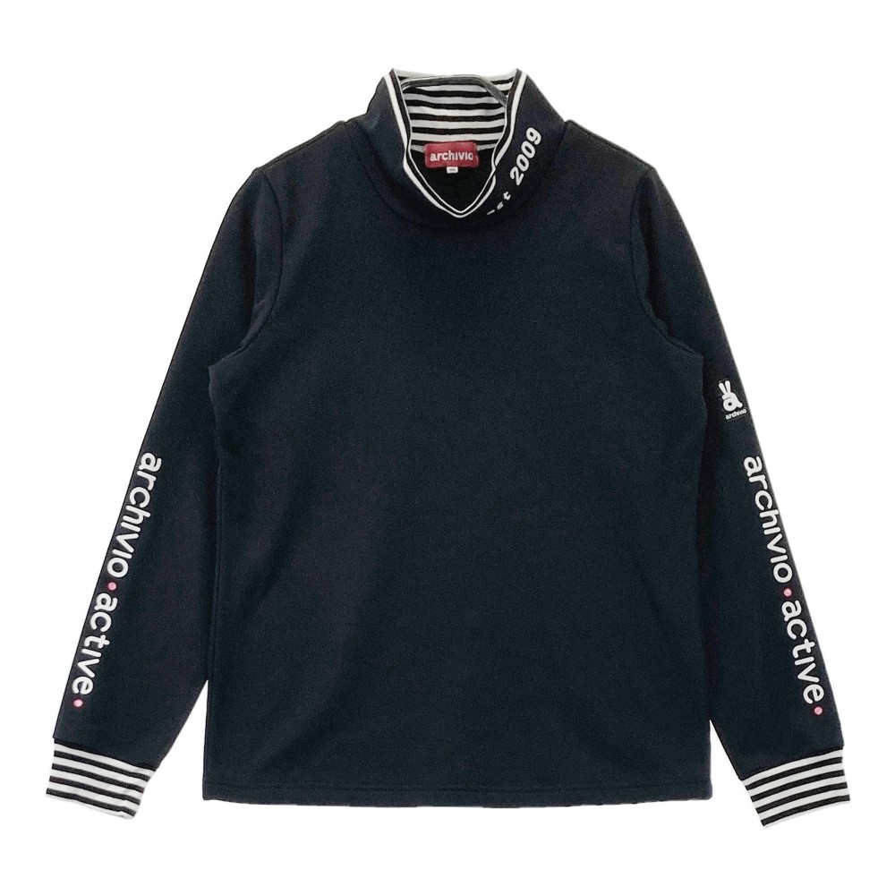 ARCHIVIO アルチビオ モックネック 長袖Tシャツ ブラック系 6 【中古】ゴルフウェア レディース