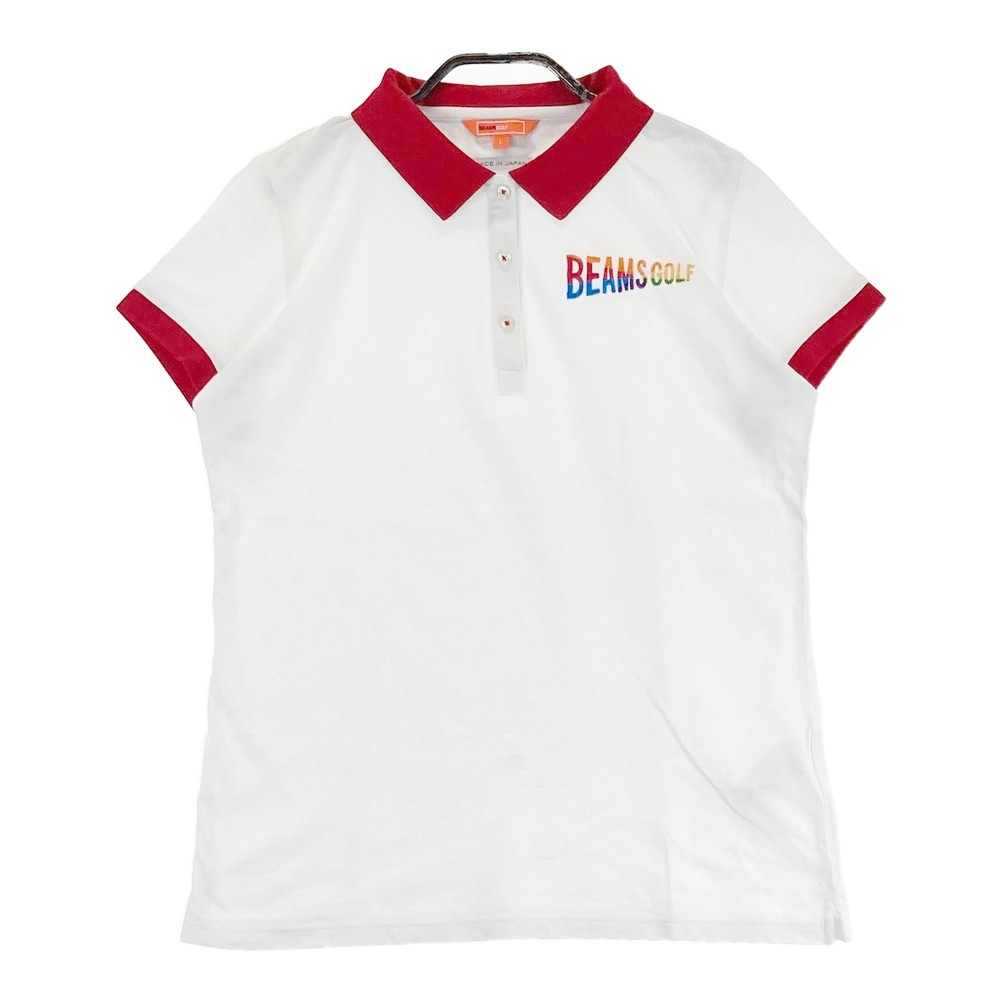 BEAMS GOLF ビームスゴルフ 半袖ポロシャツ ホワイト系 L 【中古】ゴルフウェア レディース