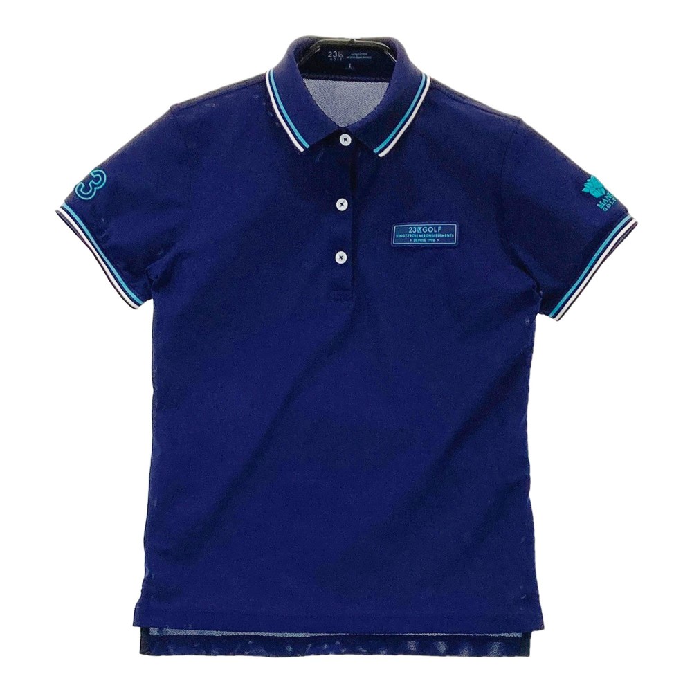 23区GOLF ニジュウサンクゴルフ 半袖ポロシャツ ネイビー系 1 【中古】ゴルフウェア レディース