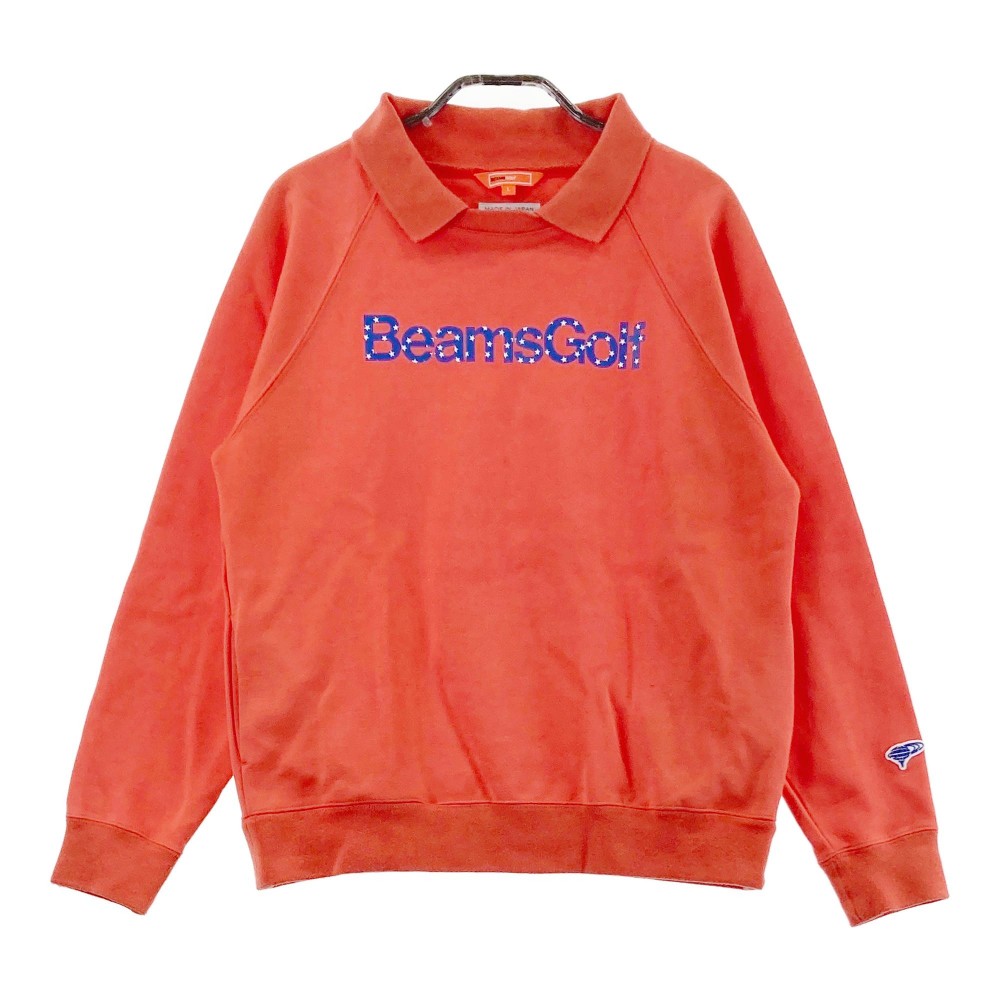 BEAMS GOLF ビームスゴルフ 襟付き スウェットトレーナー オレンジ系 L 【中古】ゴルフウェア レディース