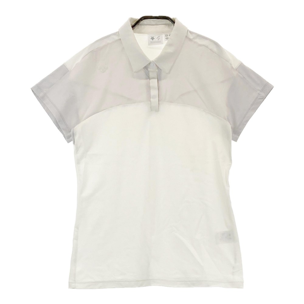 DESCENTE GOLF デサントゴルフ 半袖ポロシャツ ホワイト系 O 【中古】ゴルフウェア レディース