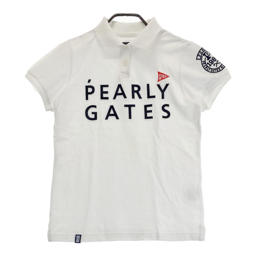 PEARLY GATES パーリーゲイツ 半袖ポロシャツ ワッペン ホワイト系 0 [240001821768] ゴルフウェア レディース 楽天市場】PEARLY GATES パーリーゲイツ 25周年 半袖ポロシャツ