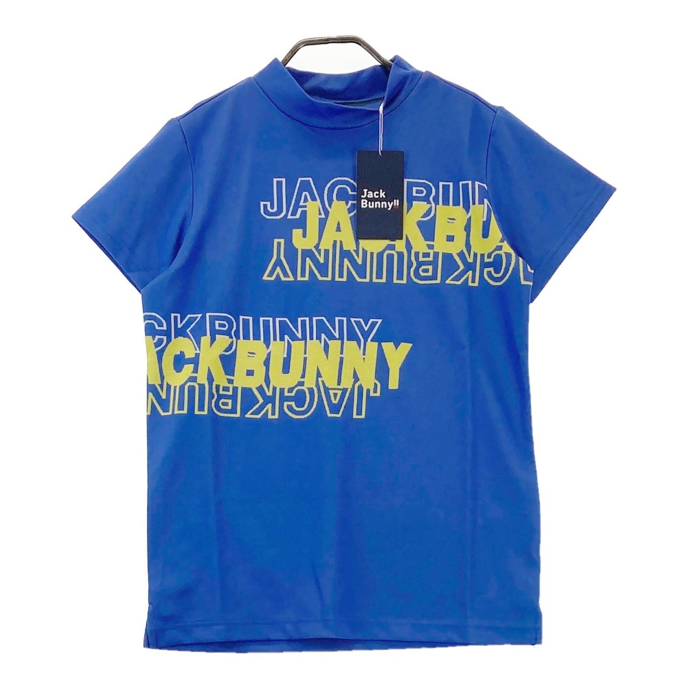 JACK BUNNY ジャックバニー 2023年モデル ハイネック半袖 Tシャツ ロゴ 柄 ブルー系 2 【中古】ゴルフウェア レディース|中古ゴルフウェア通販STST
