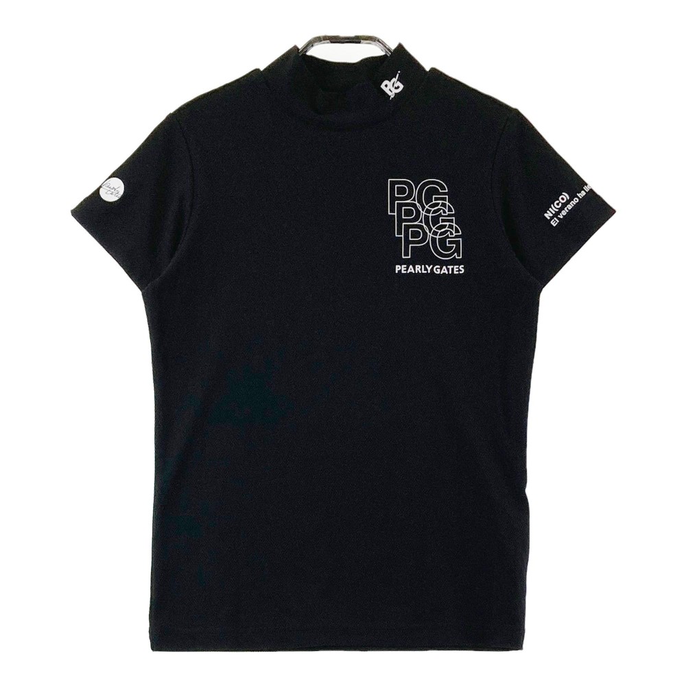 PEARLY GATES パーリーゲイツ 2024年モデル ハイネック 半袖Tシャツ ブラック系 0 【中古】ゴルフウェア レディース｜中古ゴルフウェア通販STST