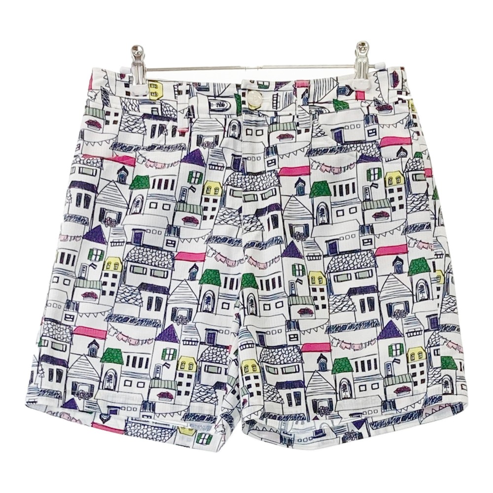 23区GOLF ニジュウサンクゴルフ ショートパンツ ドットエアー 総柄 ホワイト系 1 【中古】ゴルフウェア レディース