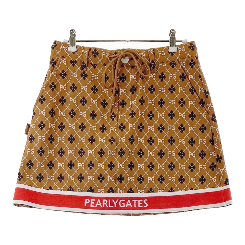 PEARLY GATES パーリーゲイツ ニット スカート 総柄 ブラウン系 1 【中古】ゴルフウェア レディース｜中古ゴルフウェア通販STST