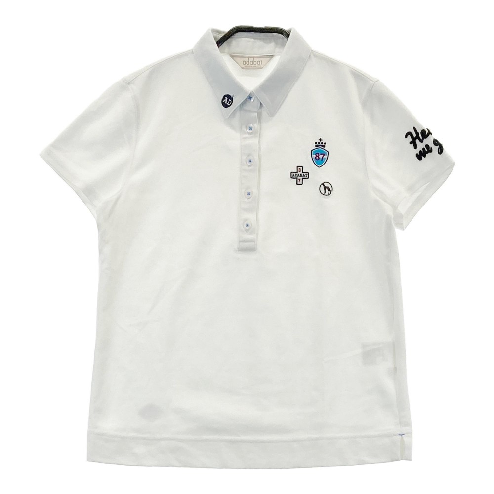 ADABAT アダバット 2805 半袖ポロシャツ ホワイト系 38 【中古】ゴルフウェア レディース