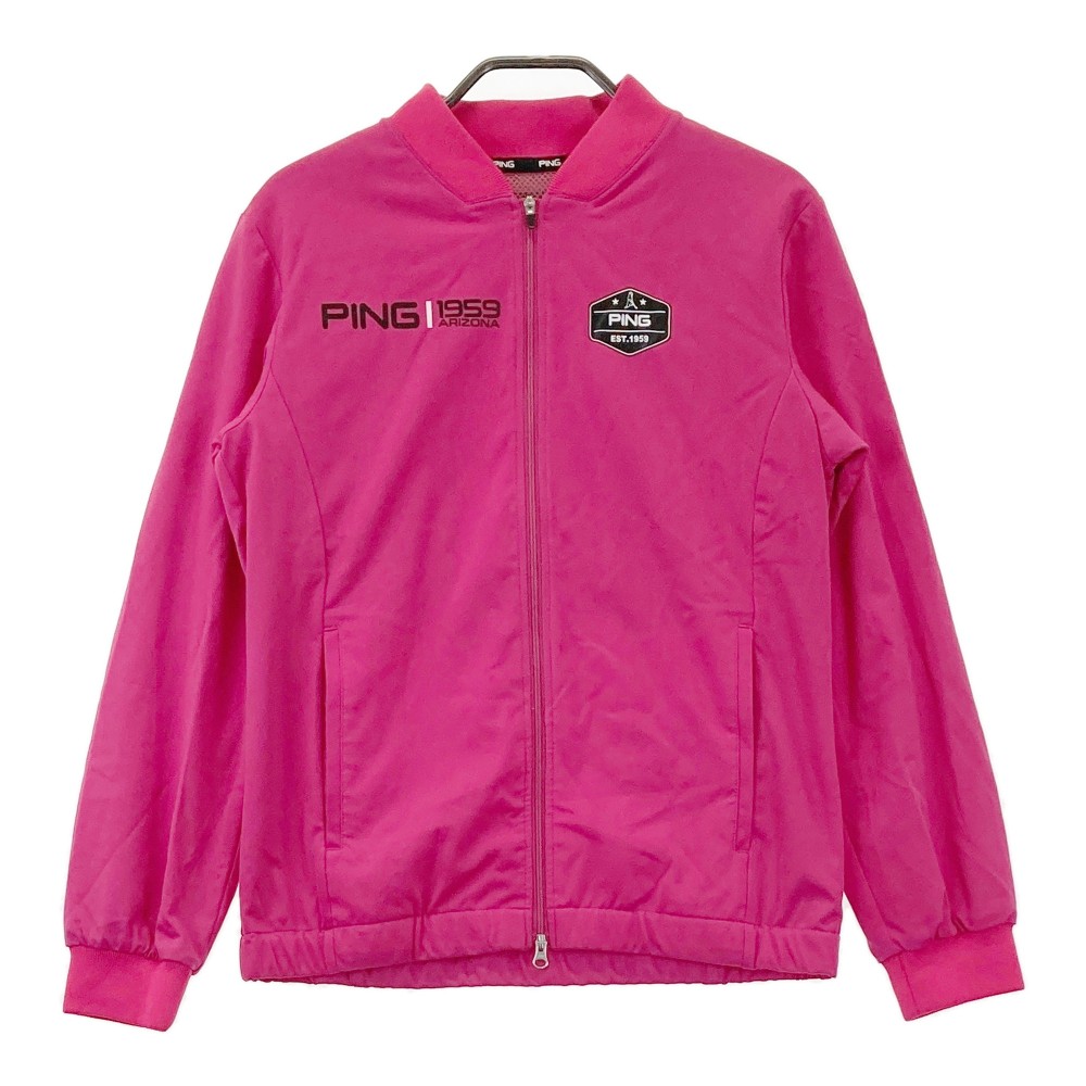 楽天市場】【美品】ピン ジャケットブルゾン ピンク ロゴプリント