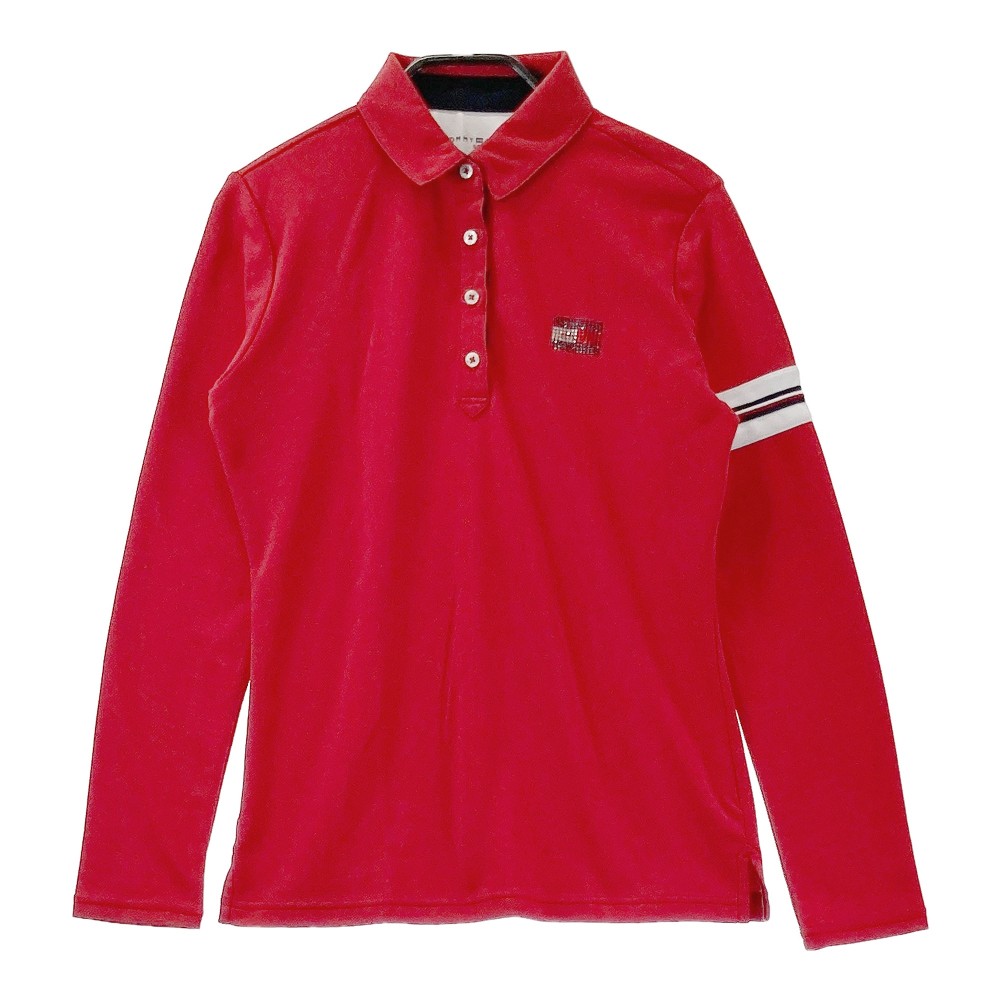 TOMMY HILFIGER GOLF トミー ヒルフィガーゴルフ 長袖ポロシャツ レッド系 S 【中古】ゴルフウェア レディース