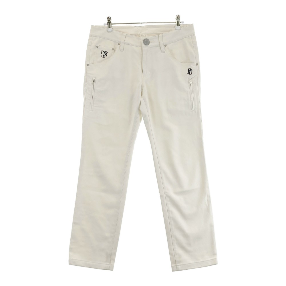 PEARLY GATES パーリーゲイツ ストレッチパンツ ホワイト系 1 【中古】ゴルフウェア レディース