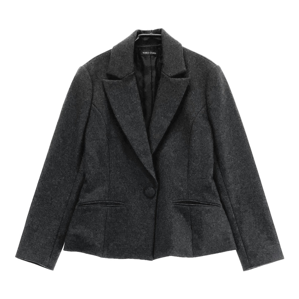 【美品】YOKOCHAN　ヨーコチャン　ロングコート　アルパカ　ベルト　黒 美品】YOKOCHAN ヨーコチャン ロングコート アルパカ ベルト 黒