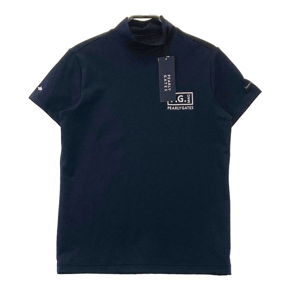 PEARLY GATES パーリーゲイツ 2023年モデル モックネック半袖Tシャツ ネイビー系 2 【中古】ゴルフウェア レディース