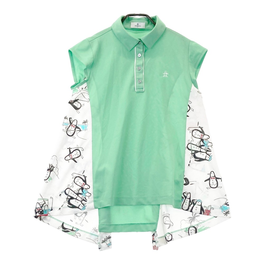 MUNSING WEAR マンシングウェア ; 半袖 フレアポロシャツ ノースリーブ フレアポロシャツ グリーン系 M 【中古】ゴルフウェア レディース