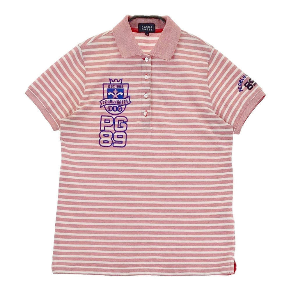 PEARLY GATES パーリーゲイツ 半袖ポロシャツ レッド系 1 【中古】ゴルフウェア レディース